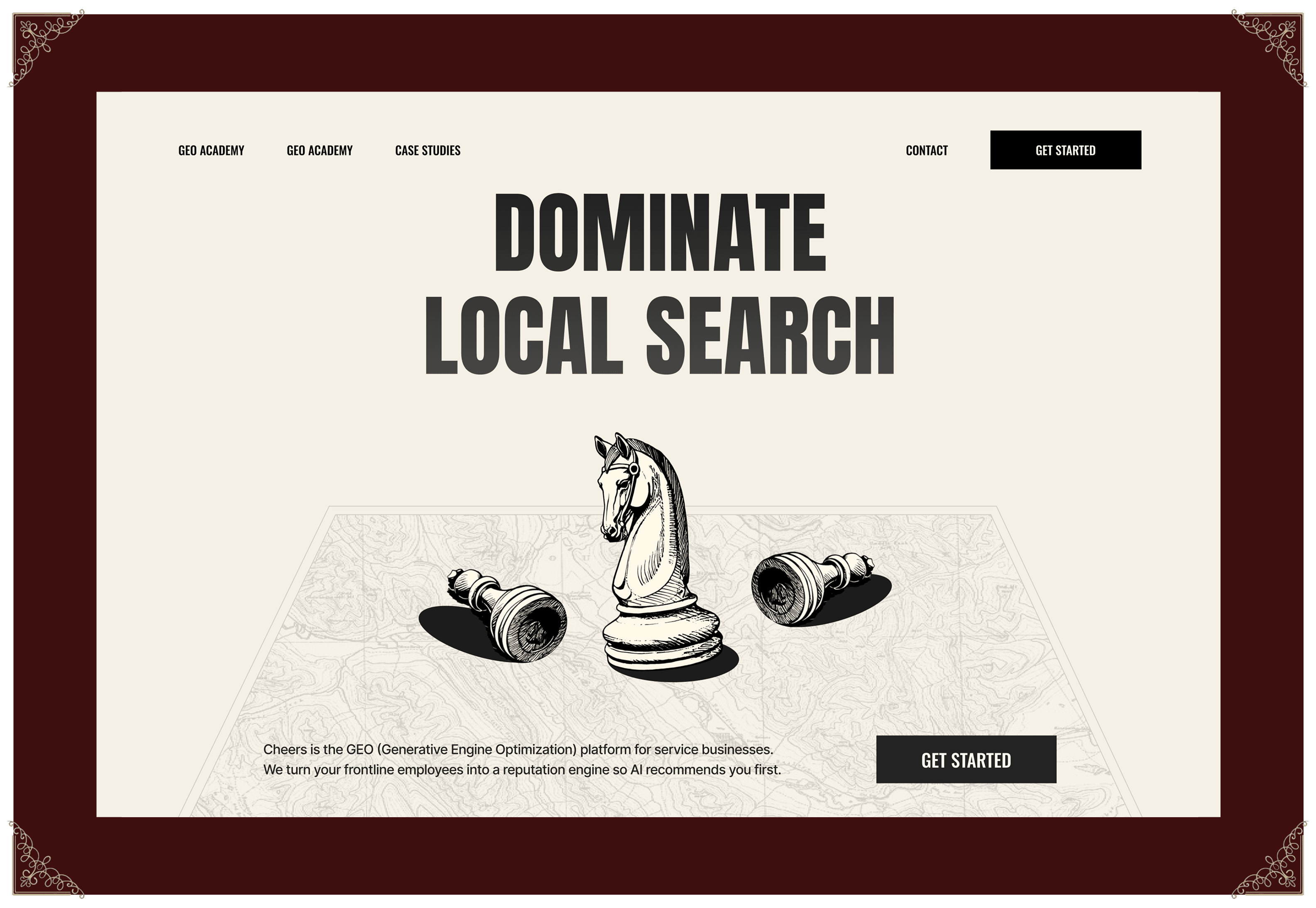 Cheers hero landing page - Dominate Local Search