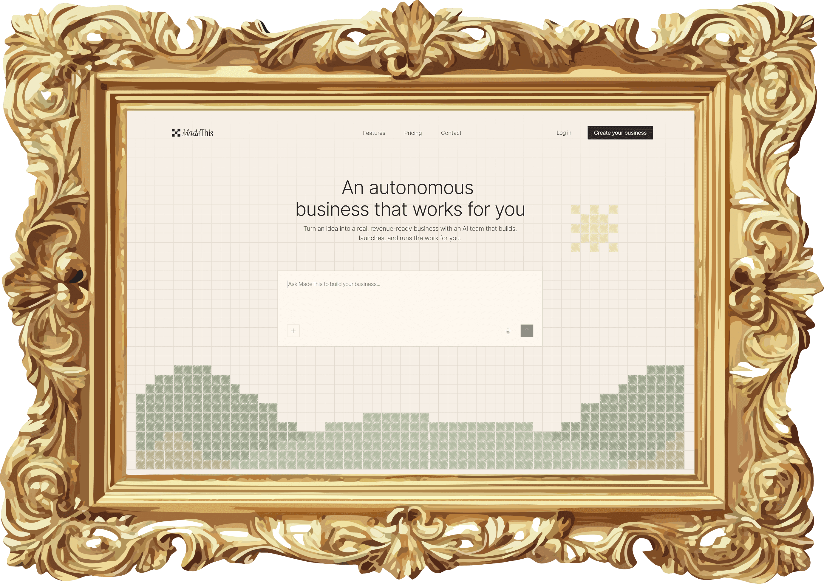 MadeThis project screenshot in gold frame