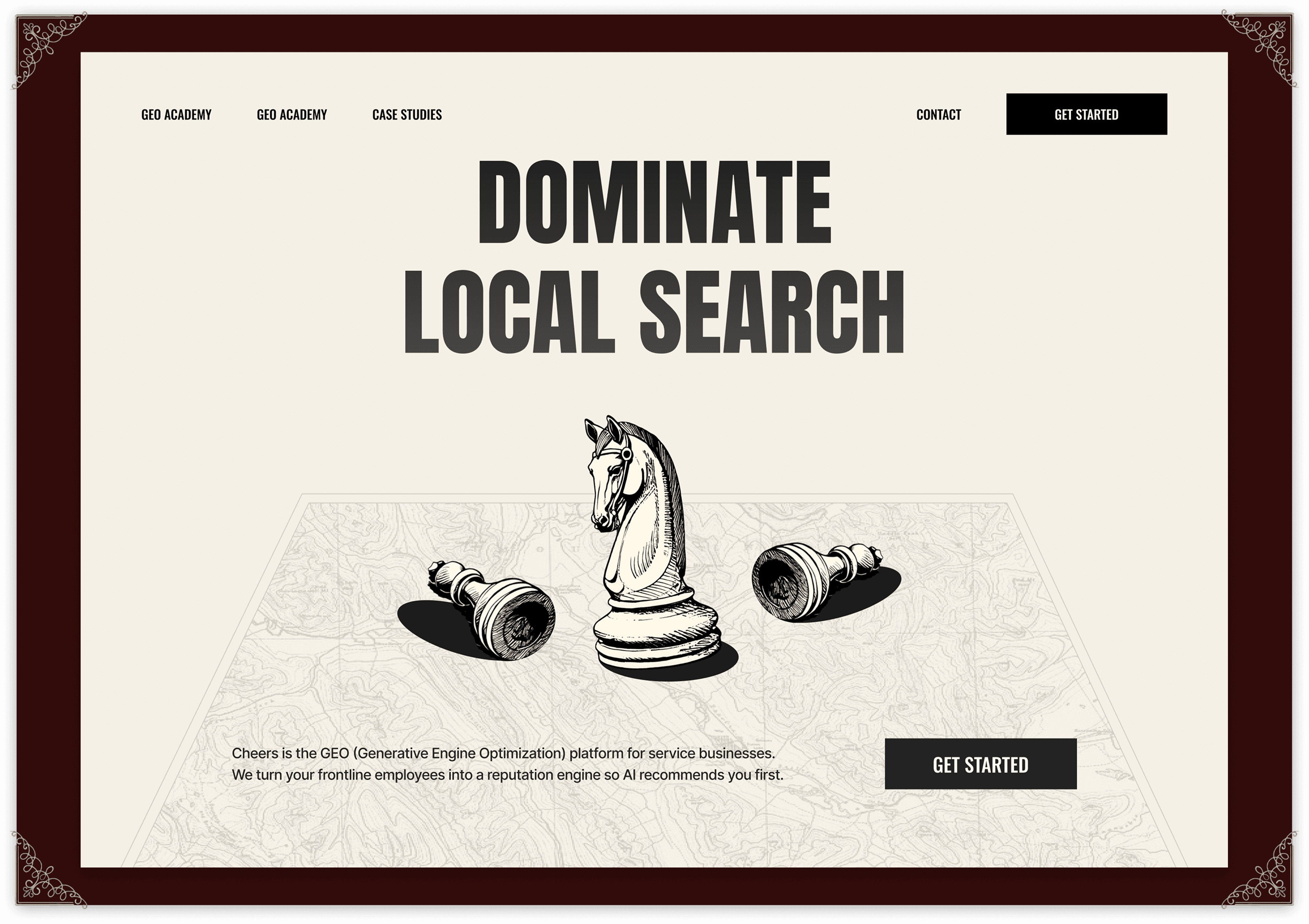 Landing page design showcase